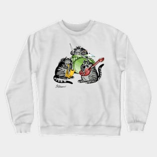 B Kliban Cat guitar Crewneck Sweatshirt